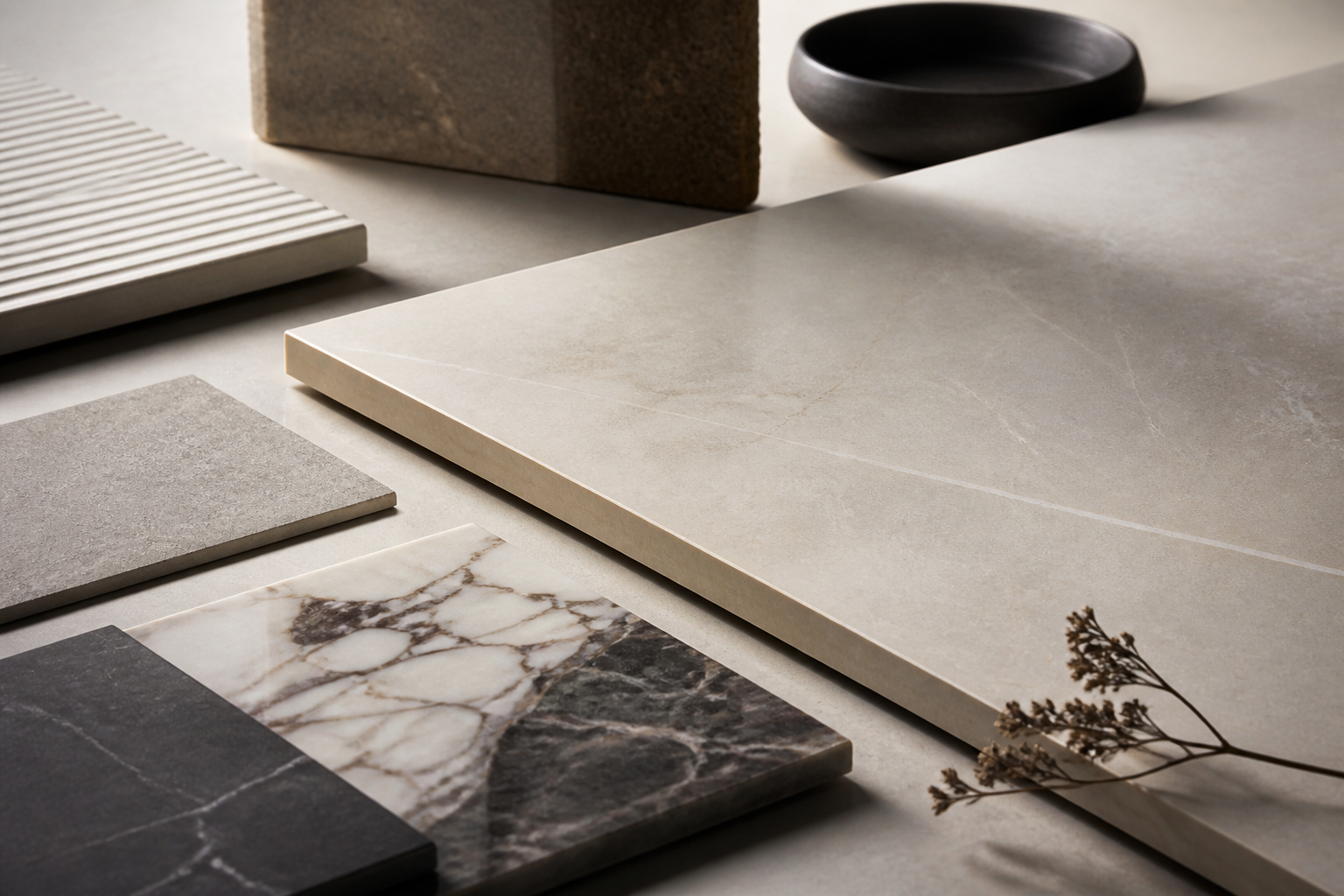 Editorial detail of a premium tile material